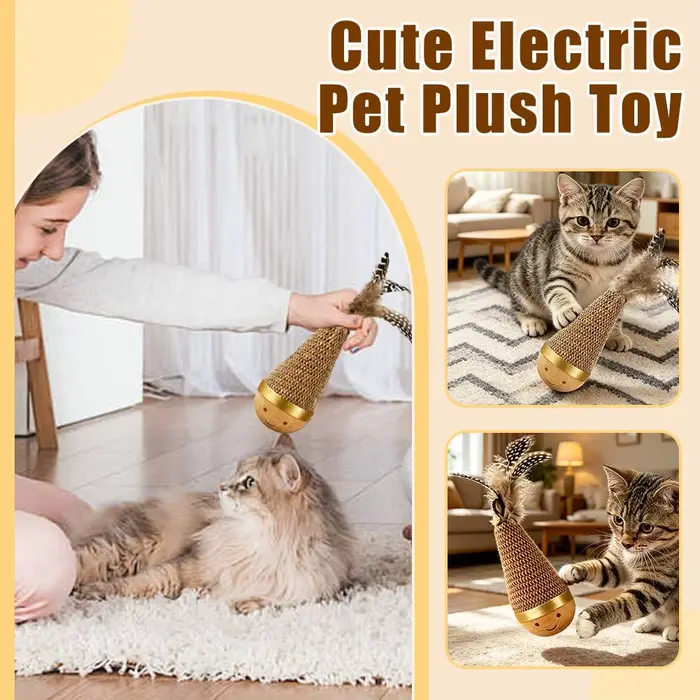 Jouet pour chat en sisal Roly Poly avec plume sur le dessus
