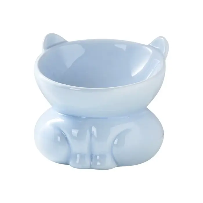 Gamelle en céramique pour chat, design créatif et mignon, surélevée, anti-renversement, à ouverture