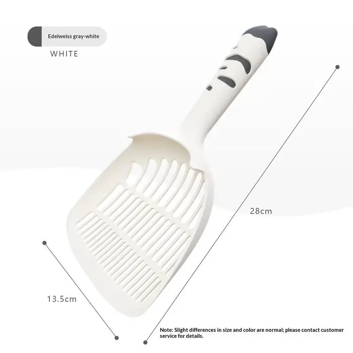 Pelle à litière pour chat à long manche, avec petites perforations, pour litière tofu, en plastique,