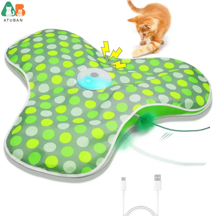 Jouets interactifs pour chat rechargeables, plumes dissimulées mobiles, vraie souris grinçante, joue