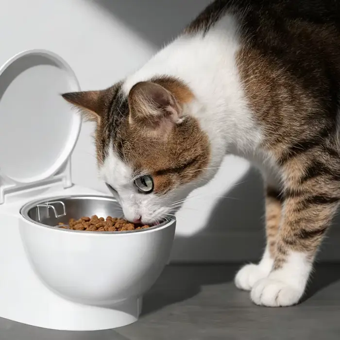 Gamelle pour animaux de compagnie au design amusant en forme de toilettes
