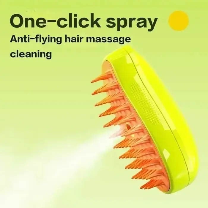 Brosse vapeur électrique 3-en-1 pour chat et chien