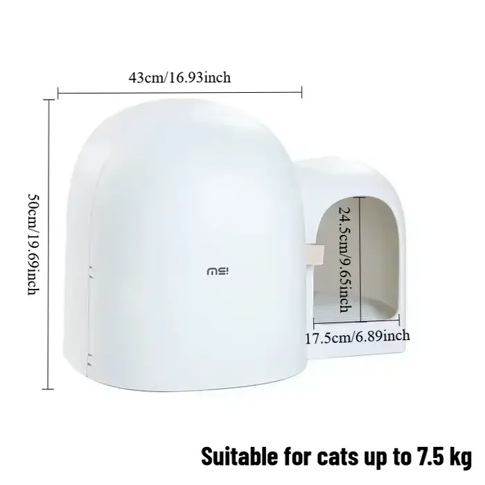 Bac à Litière pour Chat, Entièrement Fermé, Surdimensionné, Petit, Grand, Toilette, Type Couloir, Dé