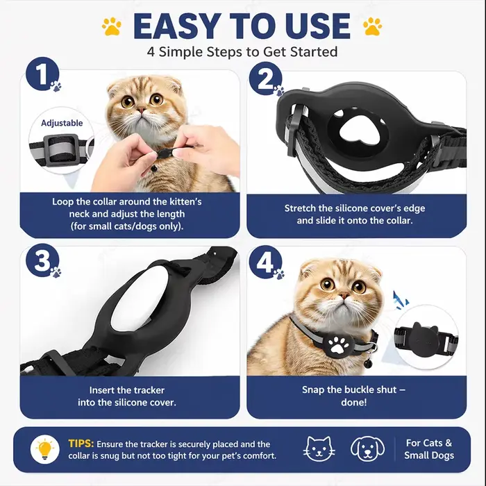 Collier GPS intelligent pour chat