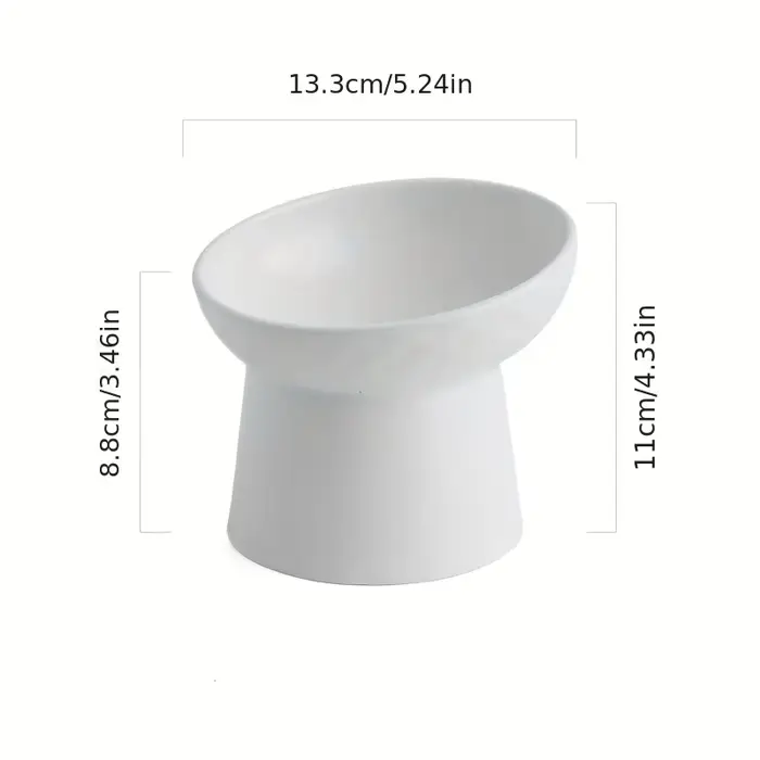 Bol en céramique pour chat, bol surélevé pour animaux de compagnie avec protection du cou, bol anti-