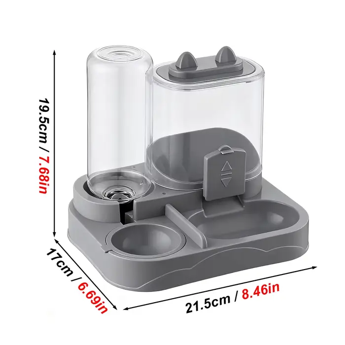 Mangeoire automatique 2 en 1 avec quantité de nourriture contrôlable pour petits animaux