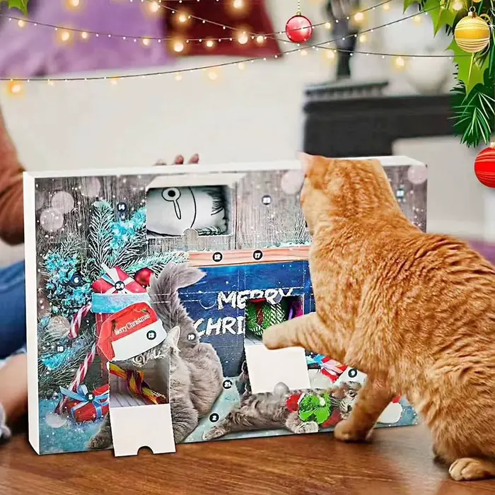 Calendrier de l'Avent de Noël pour chats