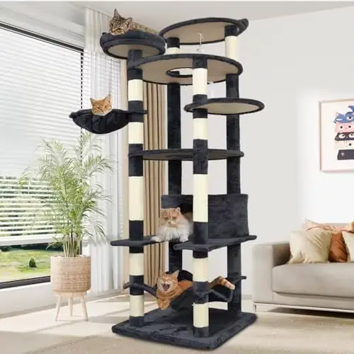 Arbre à chat moderne à 52 étages avec matériau en sisal, design pliable pour les revendeurs emballés