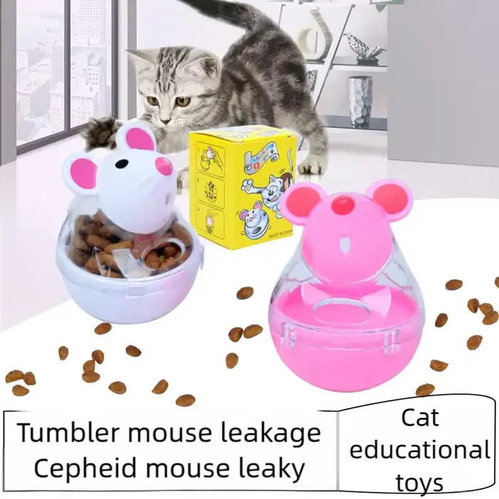 Jouet interactif pour chat : Distributeur de nourriture anti-fuite en forme de souris