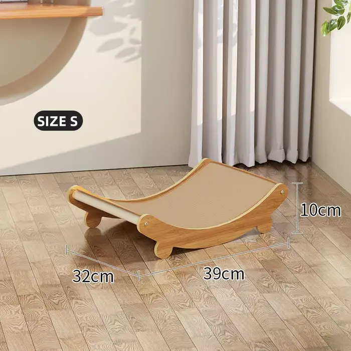 Planche à gratter pour chat, chaises à bascule, lits, hamac réglable et détachable, en bois de Sisal