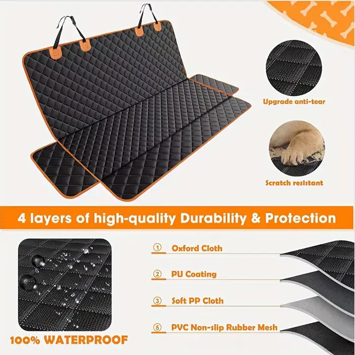 Juste de siège arrière imperméable pour animaux de compagnie, hamac en polymère de voyage pour petit