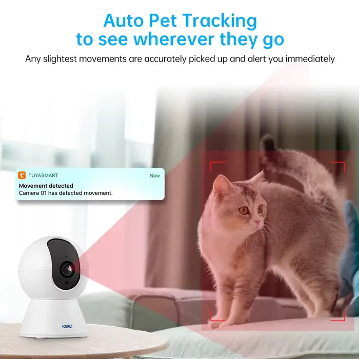 KERUI WiFi IP animaux caméra sécurité à domicile chien chats caméra Tuya Smart 4K 8MP HD vidéo Visio