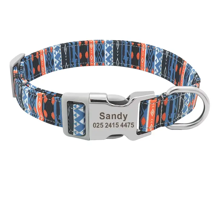 Collier de chien personnalisé personnalisé chien de compagnie identification nom étiquette accessoir