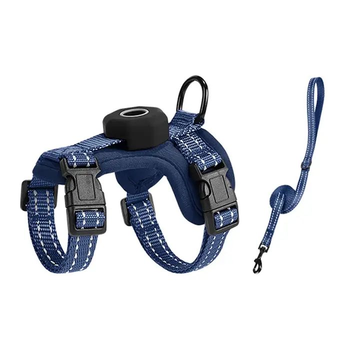 Harnais anti-évasion pour chat avec poche pour traceur GPS, gilet réfléchissant à dégagement rapide,