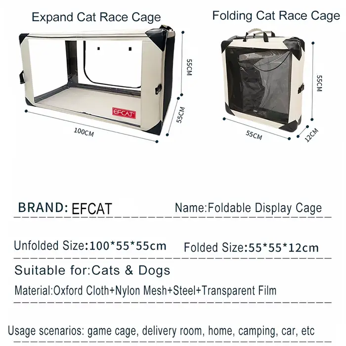 Grande cage de compétition pour chats, pliable, pour exposition, salle de maternité, cage professionnelle pour concours de chats