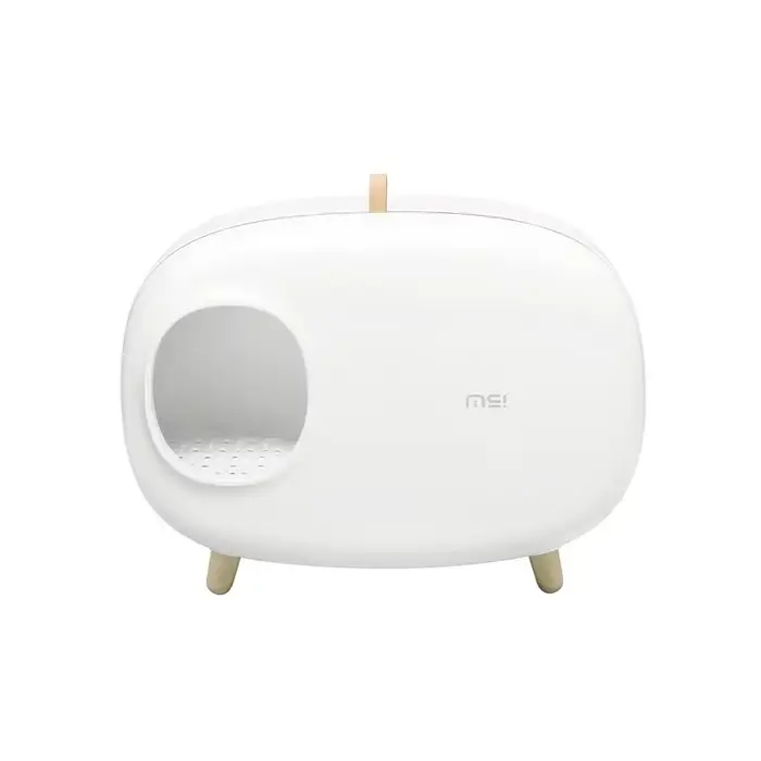 Boîte à litière pour chat en forme de Mochi, boîte à litière entièrement fermée pour chat, toilettes