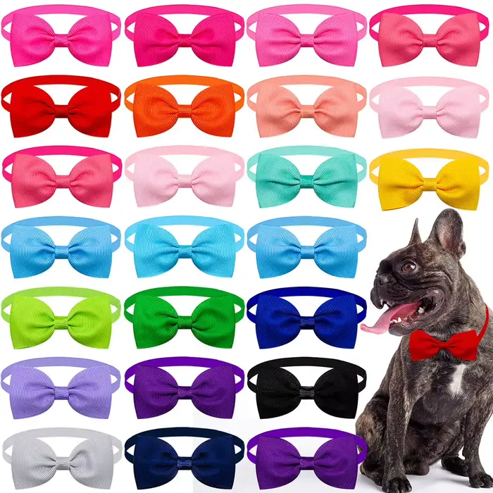 10 pièces collier de nœuds papillon pour chien en vrac coloré toilettage solide réglable chiot chat