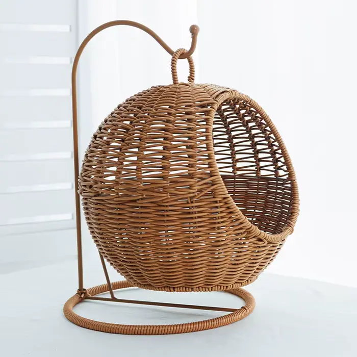 Cage à chat ménage petite famille nid de chat panier suspendu Imitation rotin tissage panier suspend