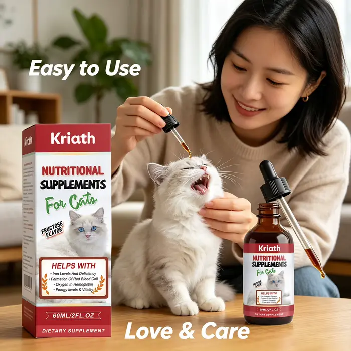Complément Nutritionnel Liquide Kriath pour Chat : Booste l'Énergie