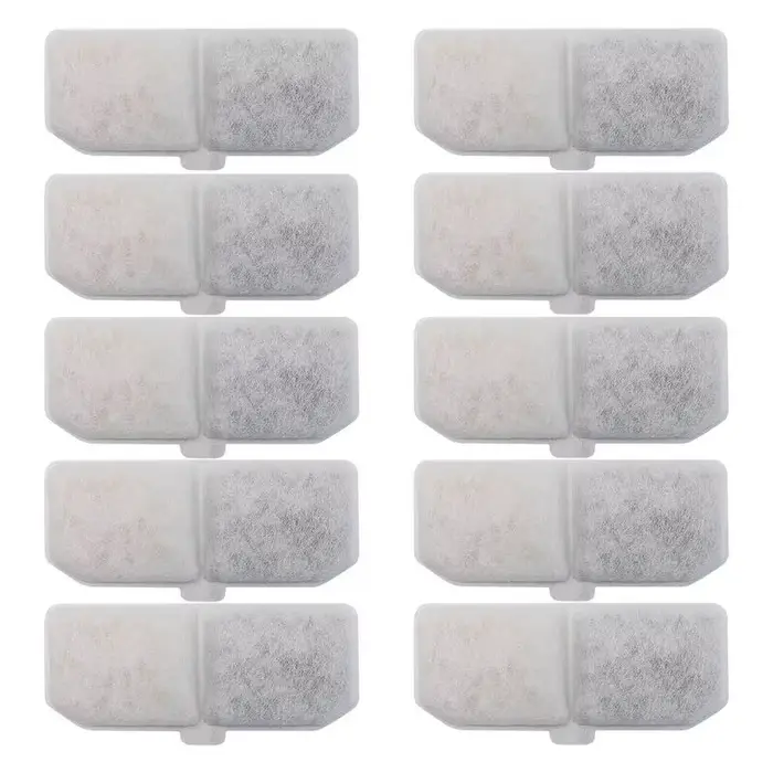 Filtre de fontaine d'eau pour chat, paquet de 10, filtre de fontaine de remplacement au charbon acti