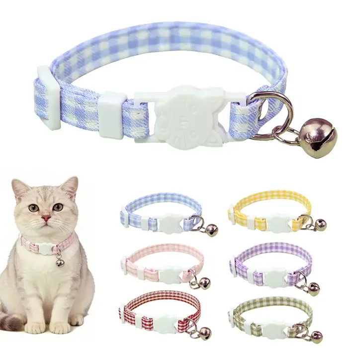 Collier élastique réglable pour chat avec clochette