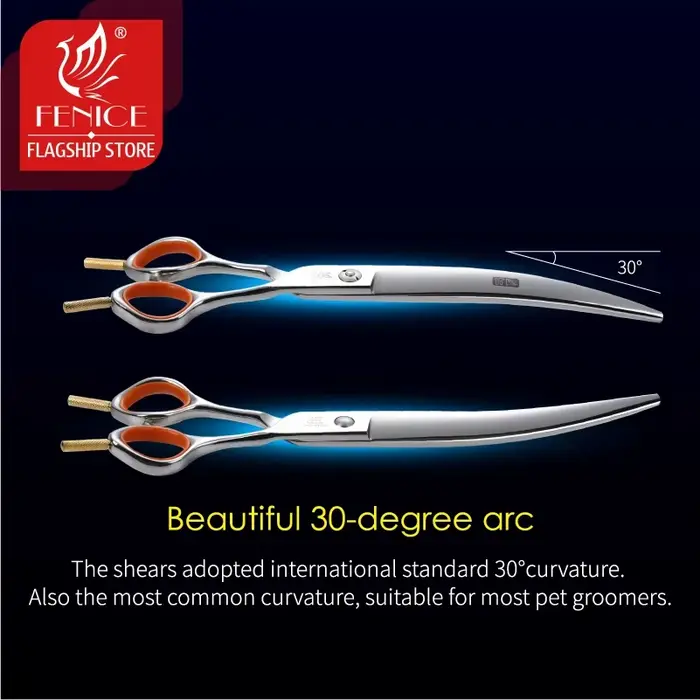 Fenice professionnel 7.0 pouces ciseaux de toilettage pour animaux de compagnie moelleux sans trace 