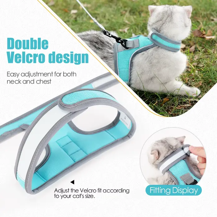 Harnais pour chat-harnais réglable anti-fuite pour chat