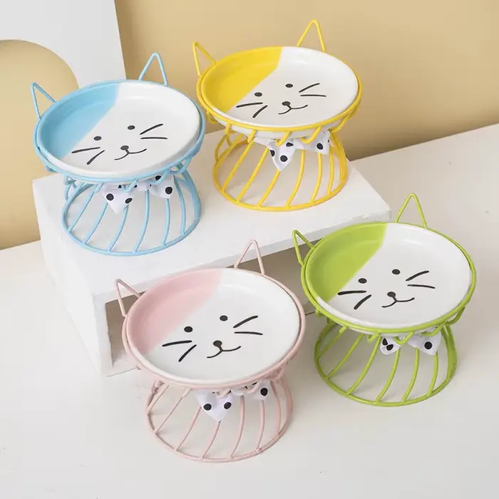 1 ensemble (1 support + 1 bol) de gamelles surélevées pour chat