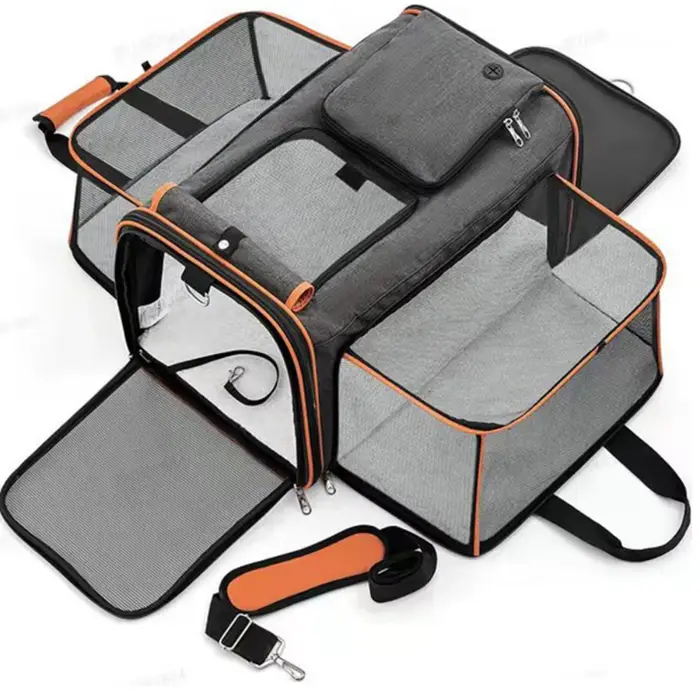 Sac de transport pour chat extensible et pliable, sac de voyage réversible pour animaux de compagnie