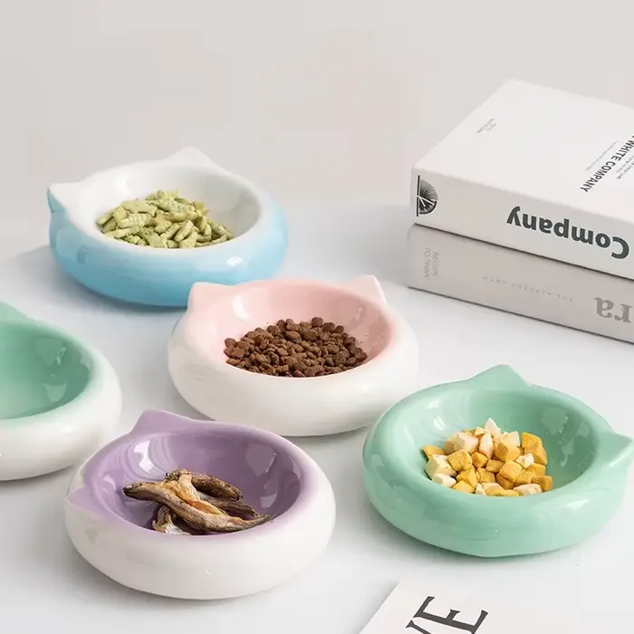 Bol en céramique pour chat en forme d'oreilles de chat mignonnes