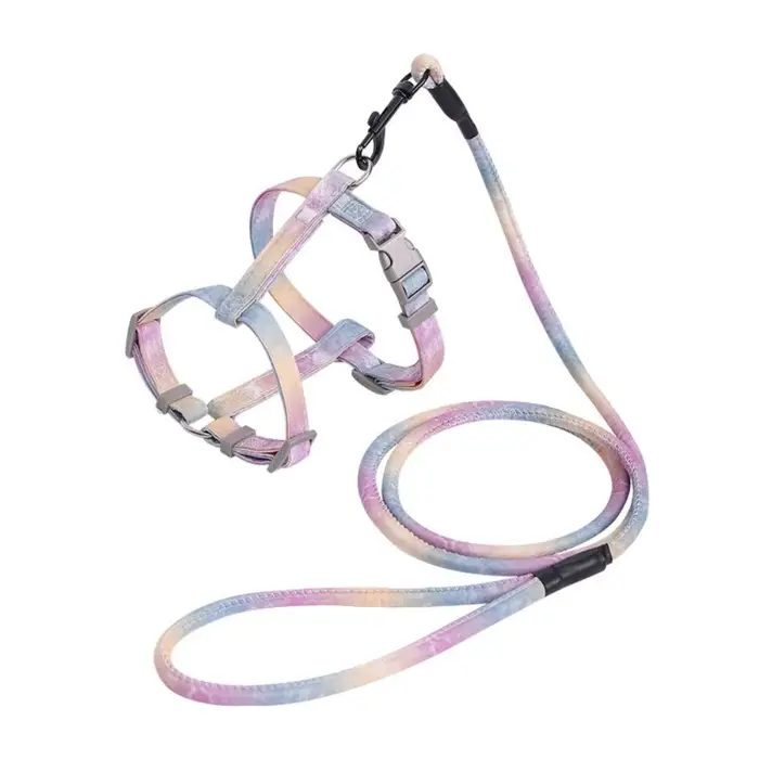 Ensemble Harnais et Laisse Réglables pour Chat, Anti-Évasion, Léger, Collier et Laisse pour Chat, Sa