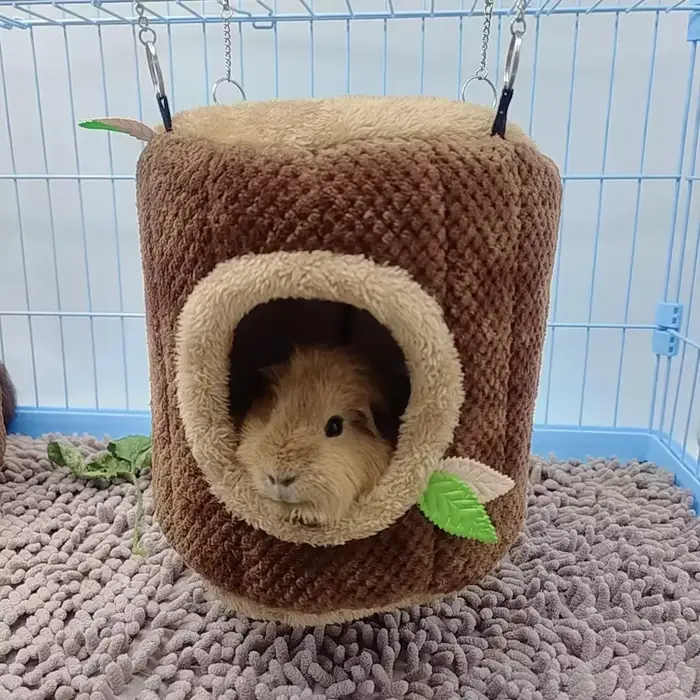 Hamac chaud en forme de souche d'arbre pour Hamster, Tunnel de taupe d'hiver, lit suspendu pour peti