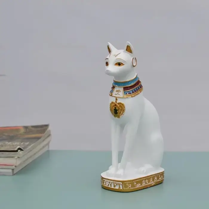Ornement de statue de déesse de chat égyptien vintage, mini figurine animale, décoration de jardin à
