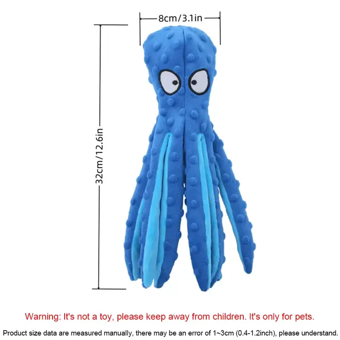 Coquille de poulpe vocale pour chien et chat, jouets en peluche pour le nettoyage des dents, jouets