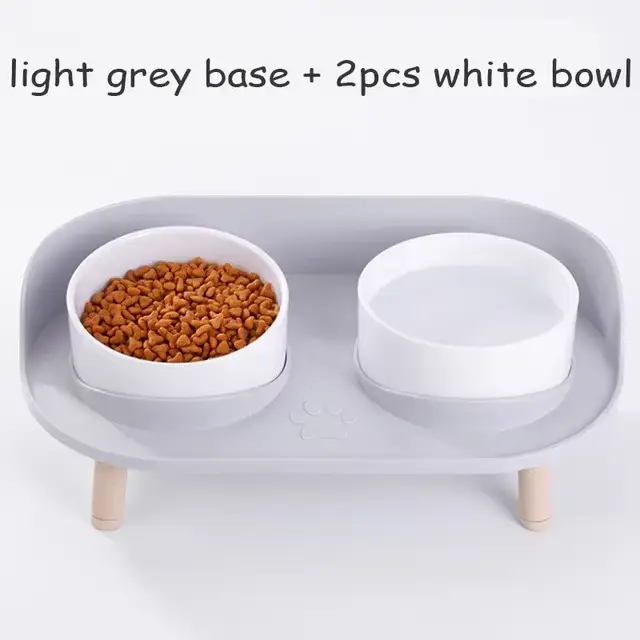 Mangeoires alimentaires pour animaux de compagnie chat Double bols mangeoire hauteur réglable chats