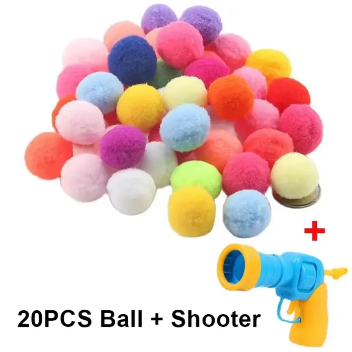 Jouets interactifs pour chatons : Jouet d'entraînement créatif avec mini pistolet lanceur et balles 