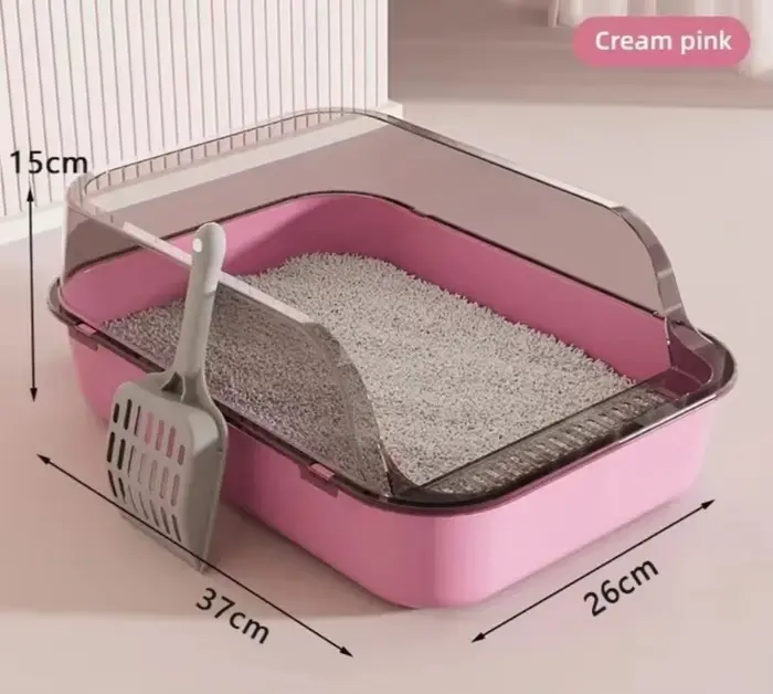 Bac à sable pour chat, bac à litière semi-fermé, résistant aux éclaboussures, plateau pour chat, fou