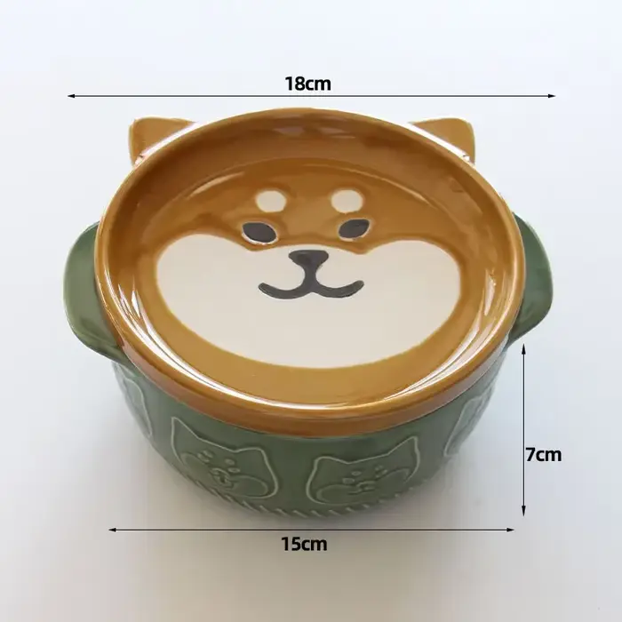 Bols en céramique créatifs pour chat et chien de dessin animé, bol à cœurs avec légumes, soupe anima