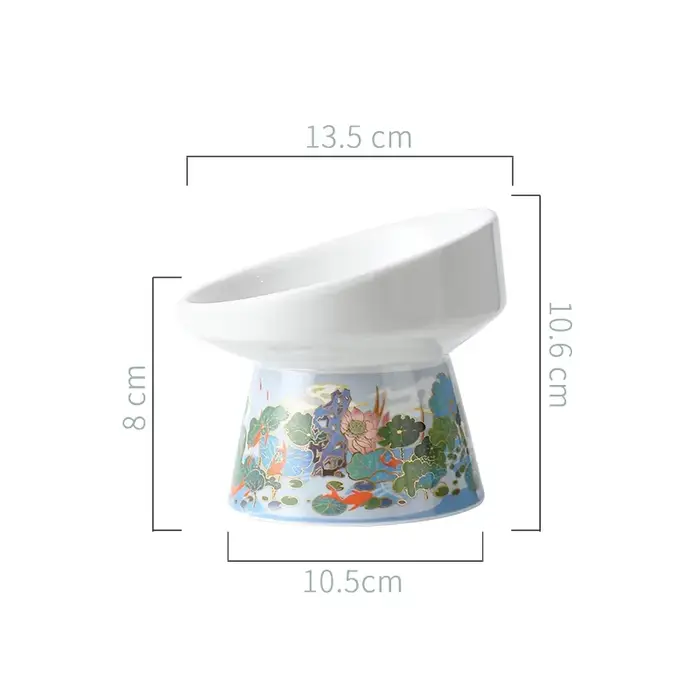 Bol en céramique pour chat de Style chinois, mangeoires d'eau pour aliments pour animaux de compagni