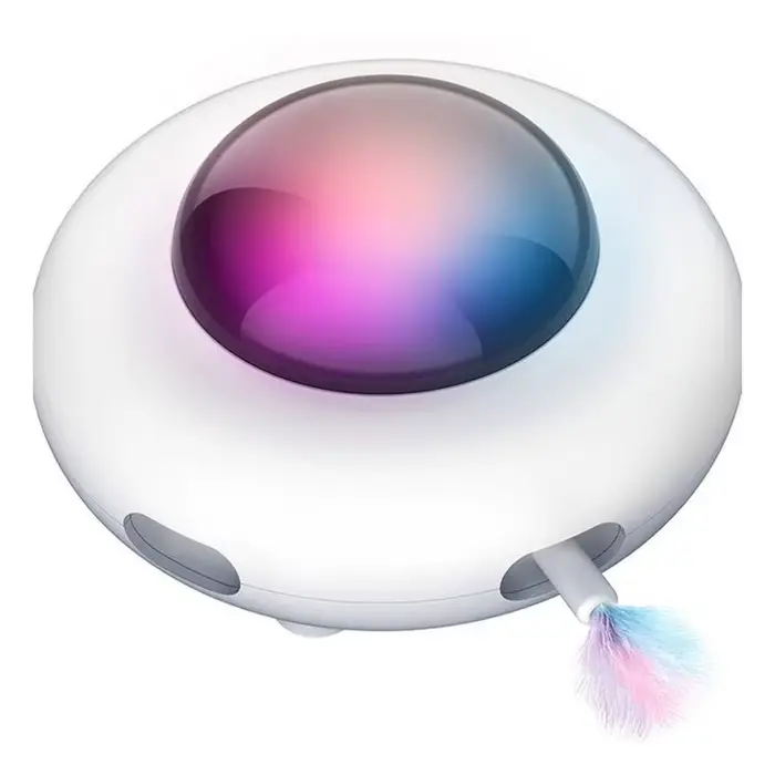 Jouet pour chat intelligent Teaser UFO plateau tournant pour animaux de compagnie attraper jouets d'entraînement USB
