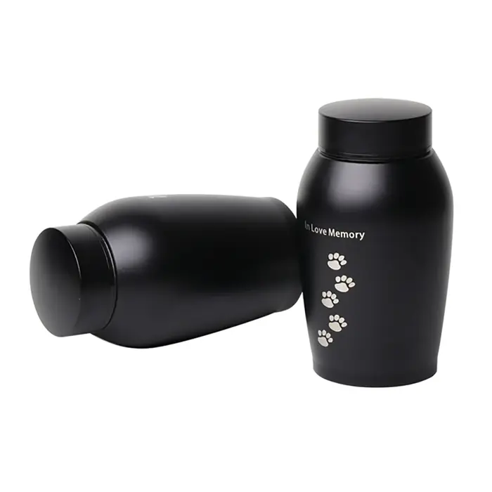 Urnes en acier inoxydable noir et or pour animaux de compagnie, pour chiens, chats, oiseaux, souris,